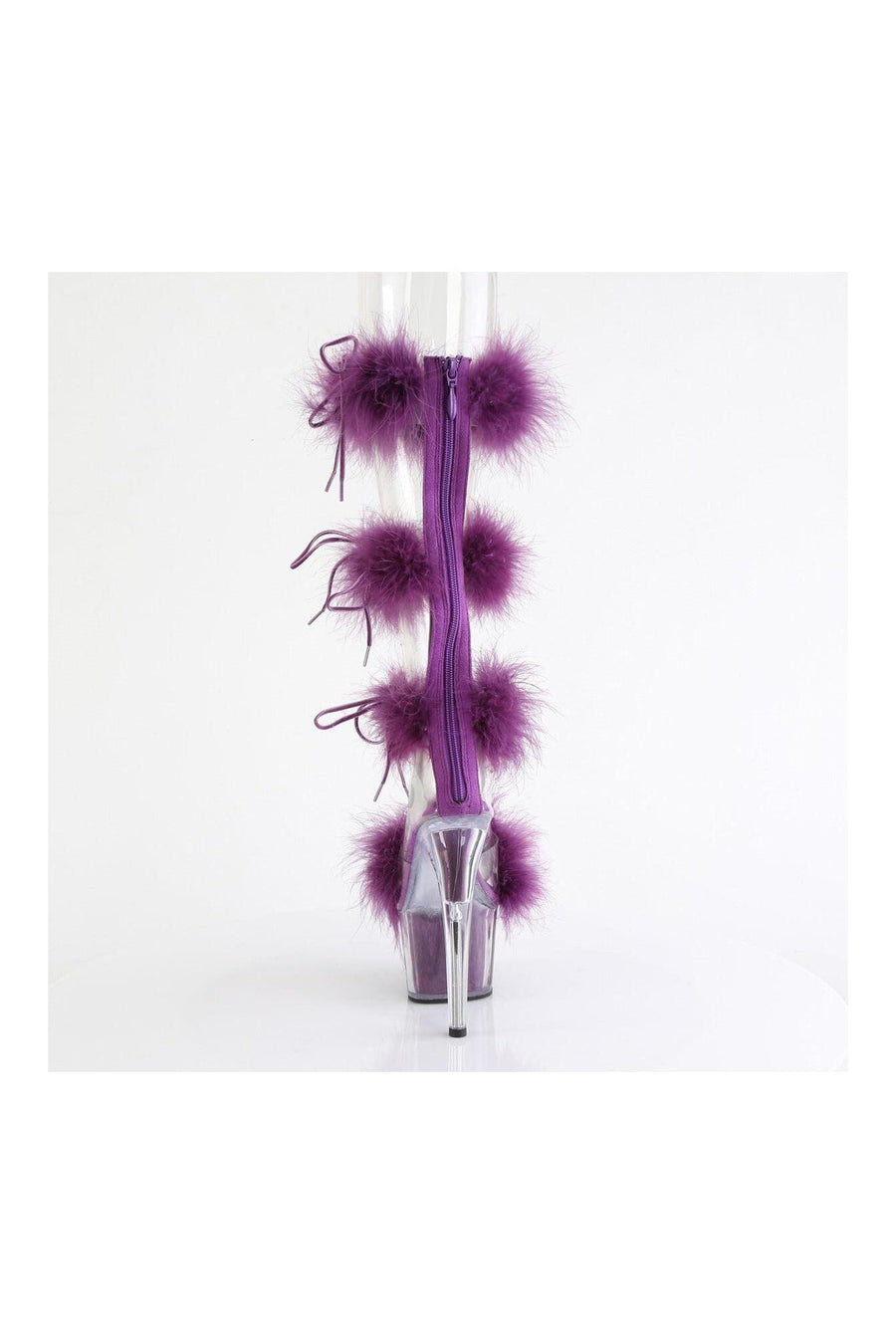 Pleaser ADORE-728F Clear Marabou Sandal in Clear Marabou