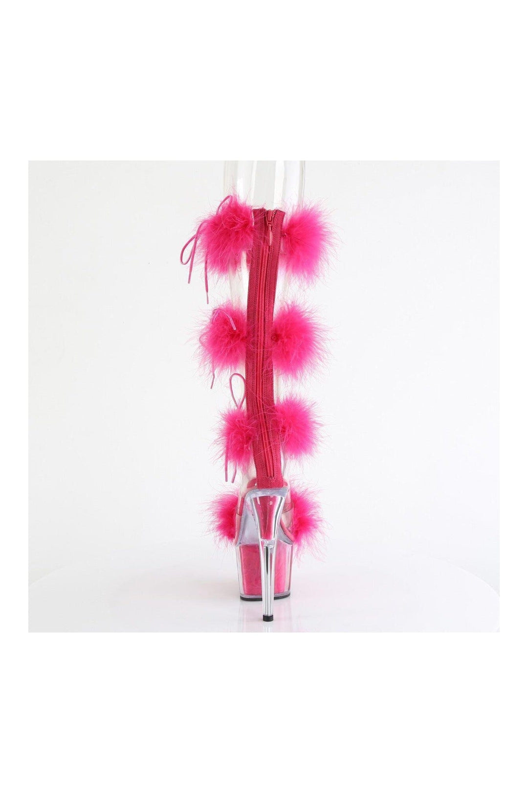 Pleaser ADORE-728F Clear Marabou Sandal in Clear Marabou