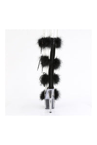 Pleaser ADORE-728F Clear Marabou Sandal in Clear Marabou