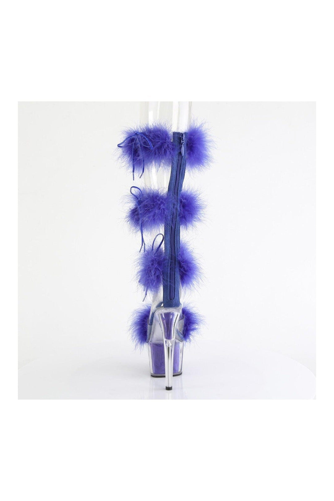 Pleaser ADORE-728F Clear Marabou Sandal in Clear Marabou