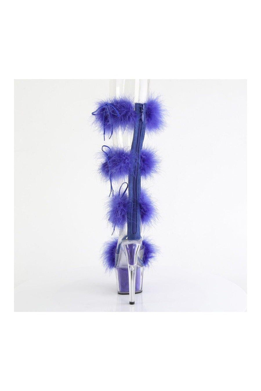 Pleaser ADORE-728F Clear Marabou Sandal in Clear Marabou