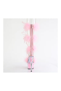 Pleaser ADORE-728F Clear Marabou Sandal in Clear Marabou