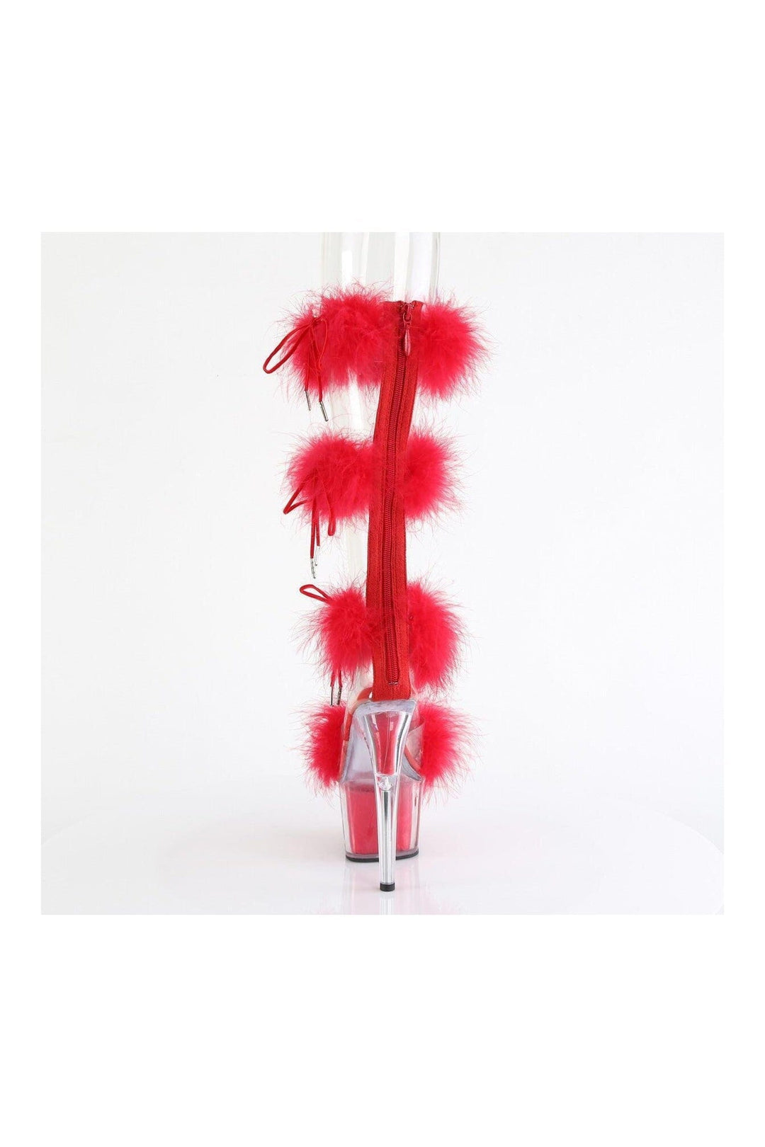 Pleaser ADORE-728F Clear Marabou Sandal in Clear Marabou