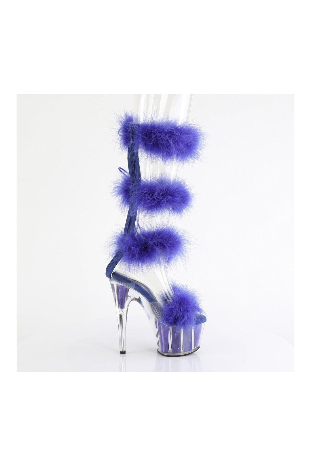 Pleaser ADORE-728F Clear Marabou Sandal in Clear Marabou
