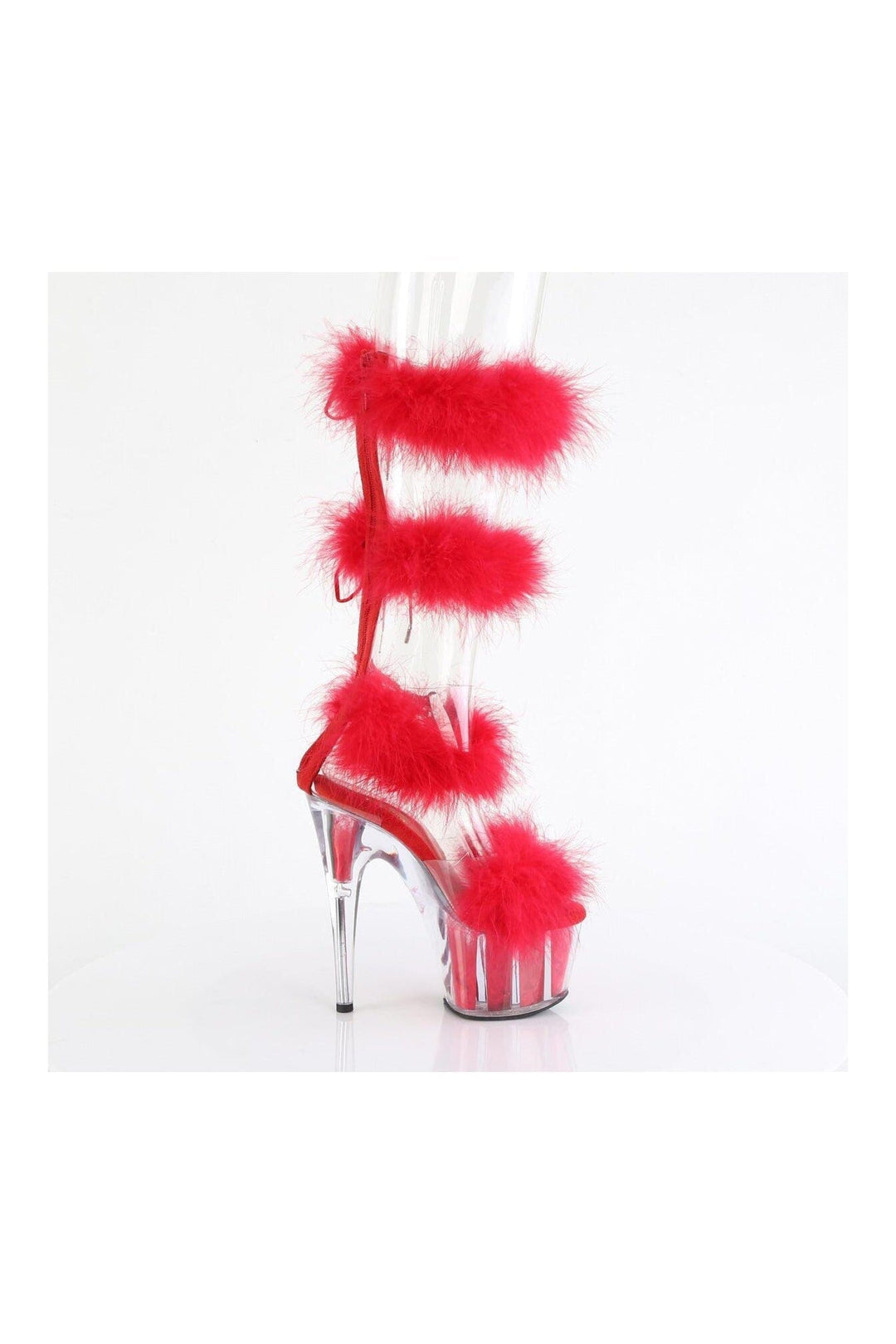 Pleaser ADORE-728F Clear Marabou Sandal in Clear Marabou