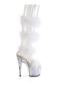 Pleaser ADORE-728F Clear Marabou Sandal in Clear Marabou