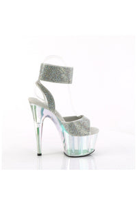 Pleaser ADORE-791HTRS Silver Faux Leather Sandal in Silver Faux Leather