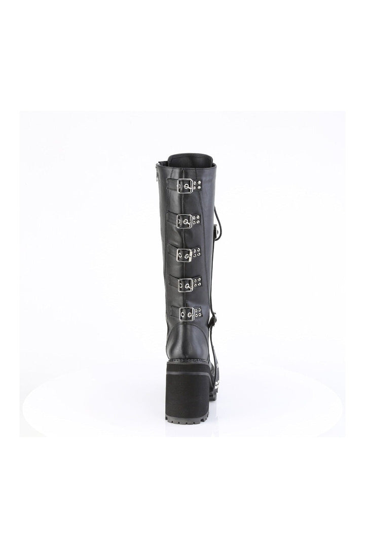 ASSAULT-218 Black Vegan Leather Knee Boot