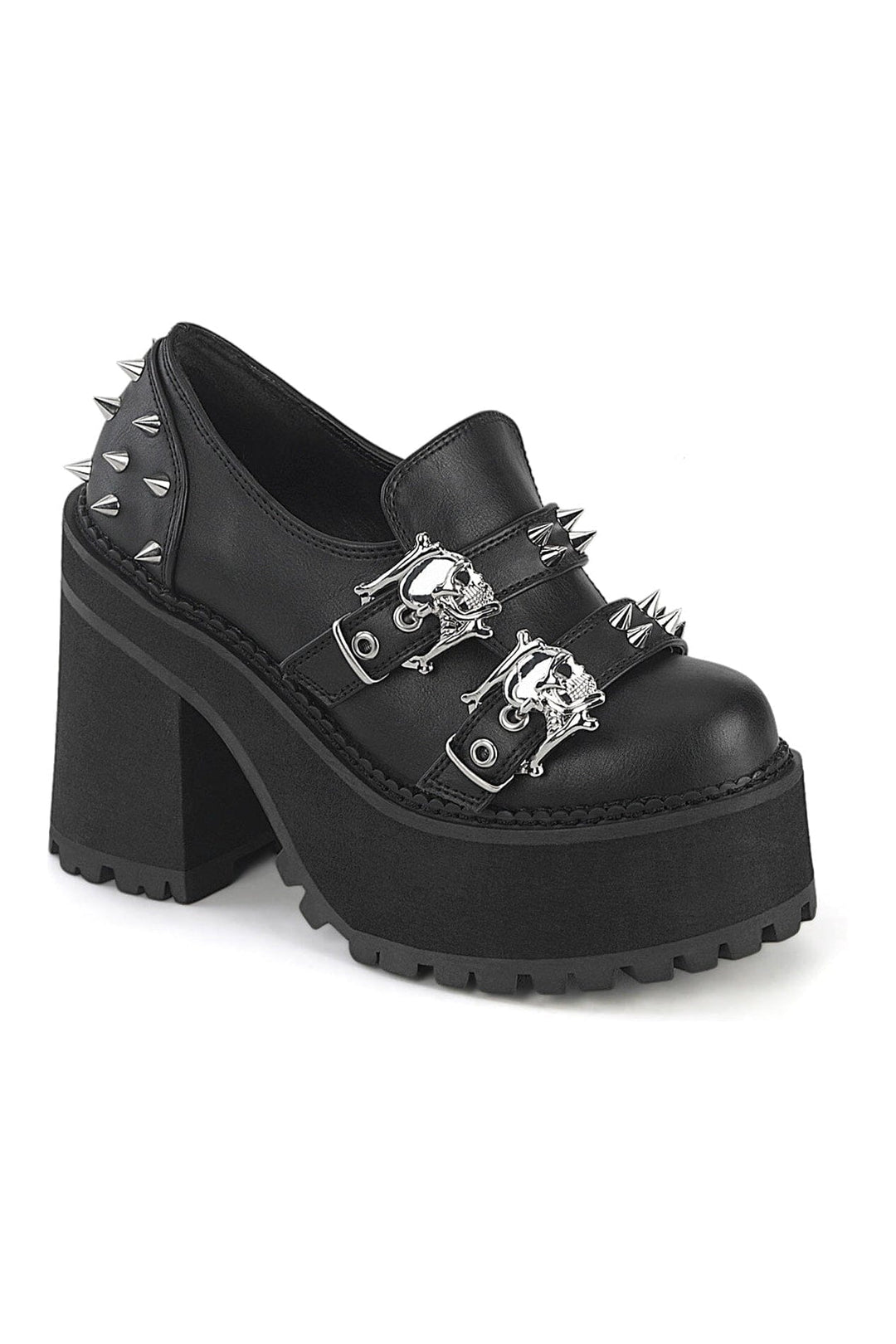 Demonia ASSAULT-38 Black Vegan Leather Loafer in Black Vegan Leather from SexyShoes.com
