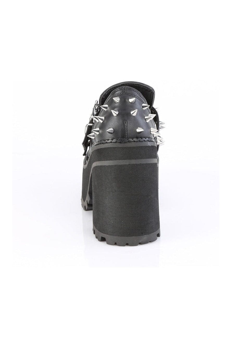 Demonia ASSAULT-38 Black Vegan Leather Loafer in Black Vegan Leather