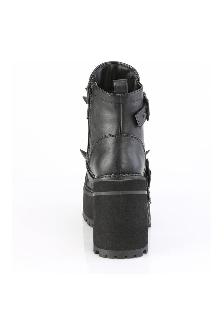 ASSAULT-72 Black Vegan Leather Ankle Boot