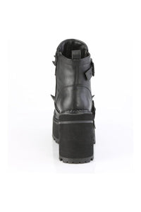 Demonia ASSAULT-72 Black Vegan Leather Ankle Boot in Black Vegan Leather
