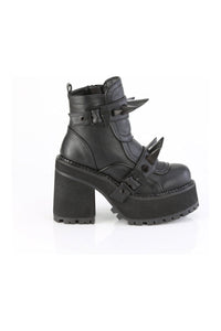 Demonia ASSAULT-72 Black Vegan Leather Ankle Boot in Black Vegan Leather