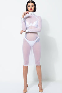 Patrice Catanzaro AZIA Mesh Body Dress in White  from SexyShoes.com
