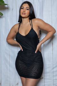 BeWicked Aaliyah Coverup Mini Dress in black  from SexyShoes.com