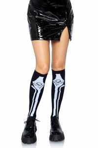 Leg Avenue Acrylic Skeleton Knee Socks in Black  from SexyShoes.com