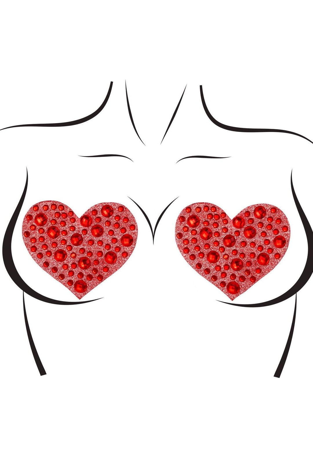 Leg Avenue Amore Adhesive Nipple Jewel Stickers in Red  from SexyShoes.com