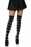 Argyle Knit Over The Knee Socks