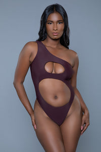 BeWicked Asymmetric One Piece in Brown 