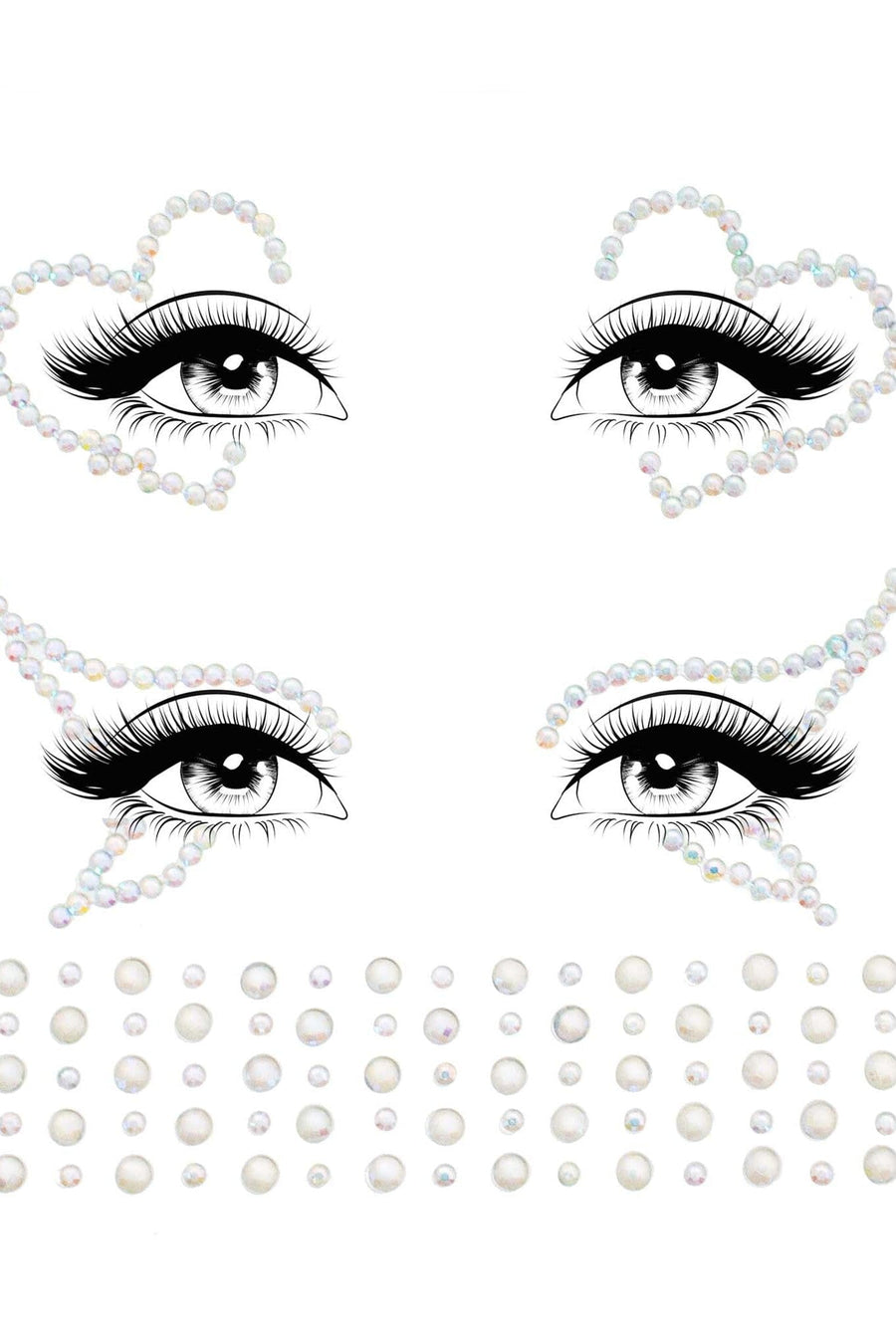 Ayla Adhesive Glow In The Dark Face Jewel Sticker-Body Jewelry-SEXYSHOES.COM