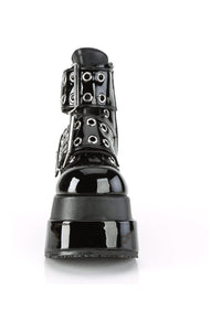 Demonia BEAR-104 Black Vegan Leather Ankle Boot in Black Vegan Leather