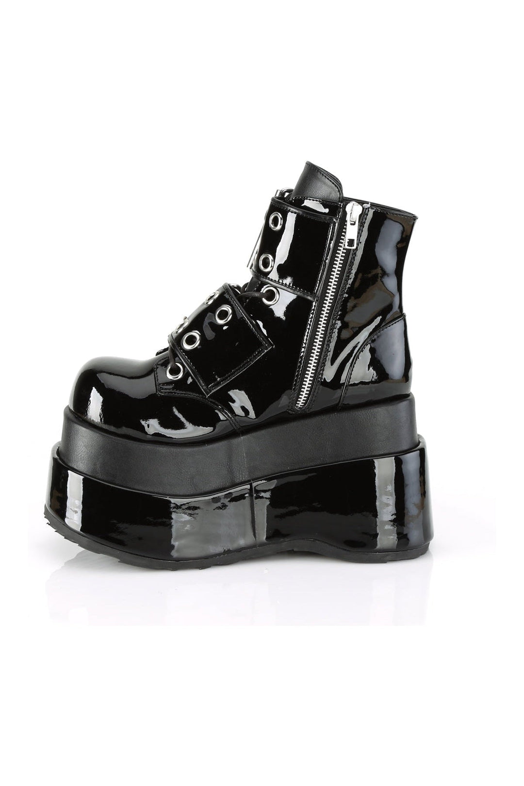 BEAR-104 Black Vegan Leather Ankle Boot