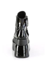 Demonia BEAR-104 Black Vegan Leather Ankle Boot in Black Vegan Leather