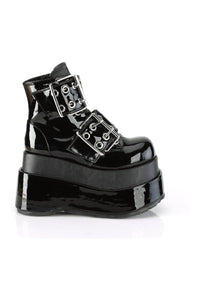 Demonia BEAR-104 Black Vegan Leather Ankle Boot in Black Vegan Leather