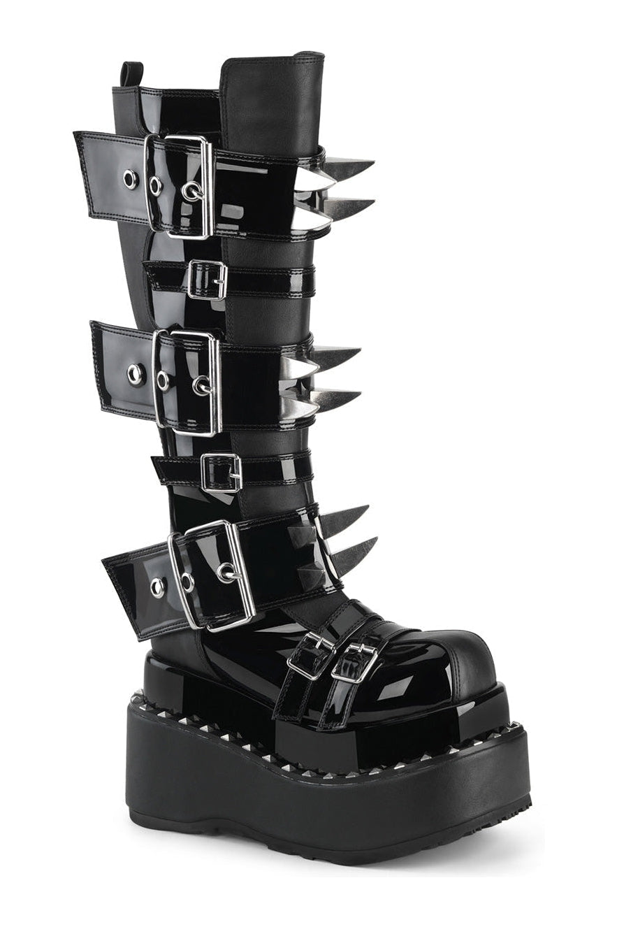 BEAR-215 Black Vegan Leather Knee Boot