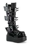 SS-BEAR-215 Black Vegan Leather Knee Boot