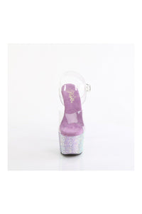 Pleaser BEJEWELED-708RRS Clear Vinyl Sandal in Clear Vinyl