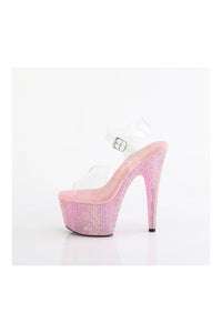 Pleaser BEJEWELED-708RRS Clear Vinyl Sandal in Clear Vinyl