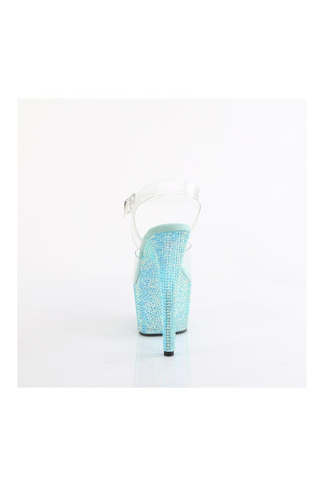 Pleaser BEJEWELED-708RRS Clear Vinyl Sandal in Clear Vinyl