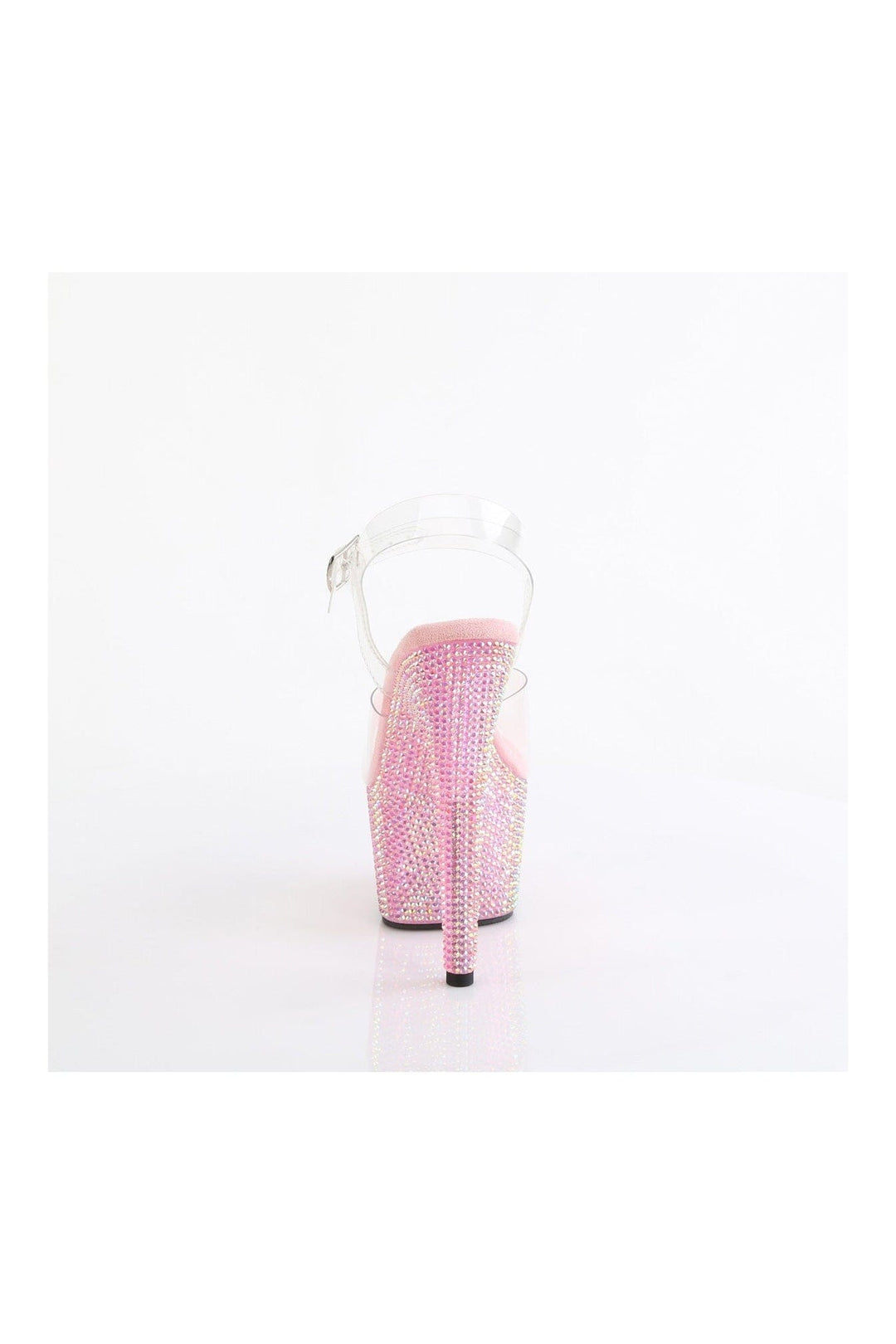 Pleaser BEJEWELED-708RRS Clear Vinyl Sandal in Clear Vinyl