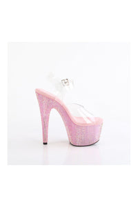 Pleaser BEJEWELED-708RRS Clear Vinyl Sandal in Clear Vinyl