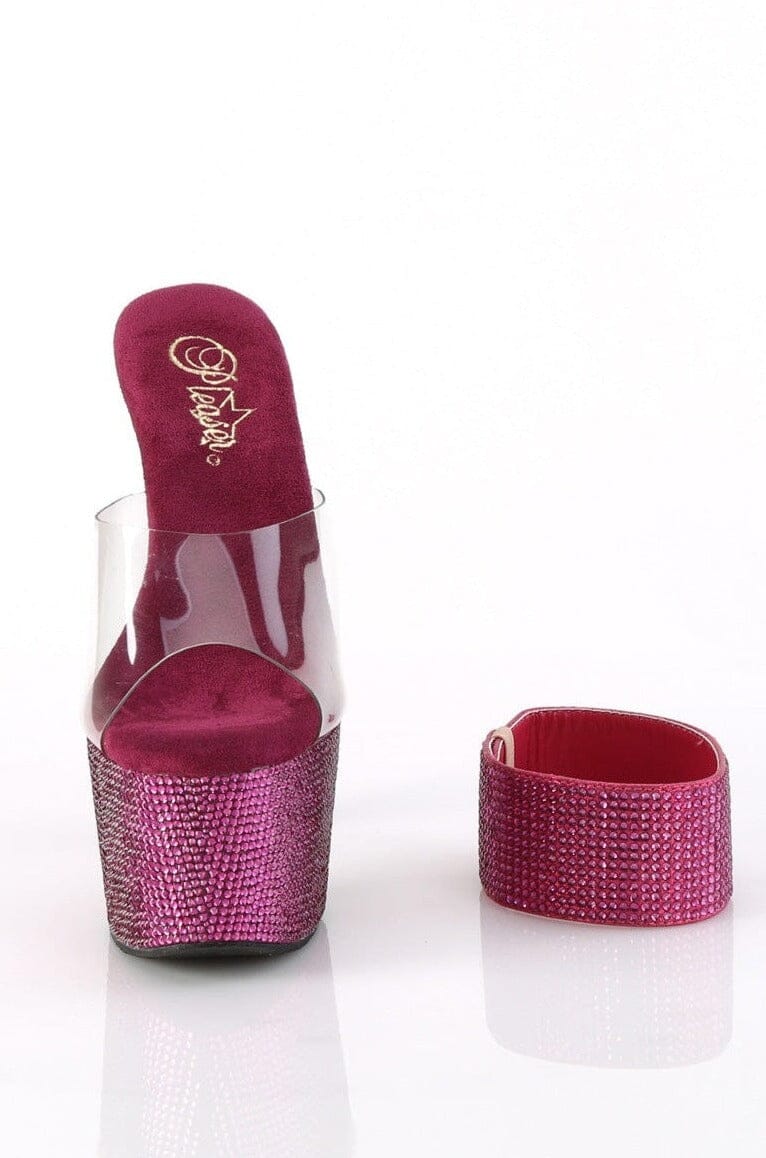 Pleaser BEJEWELED-712RS Clear Vinyl Slide in Clear Vinyl