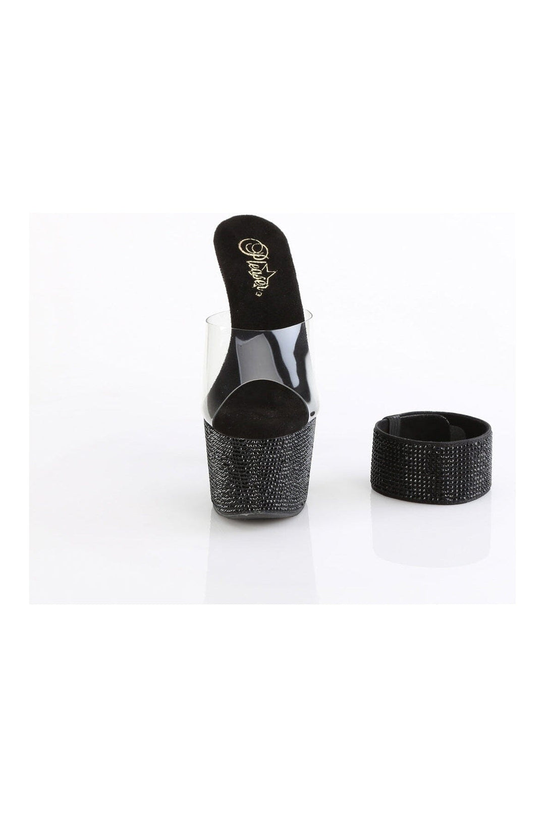 Pleaser BEJEWELED-712RS Clear Vinyl Slide in Clear Vinyl