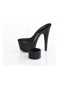 Pleaser BEJEWELED-712RS Clear Vinyl Slide in Clear Vinyl