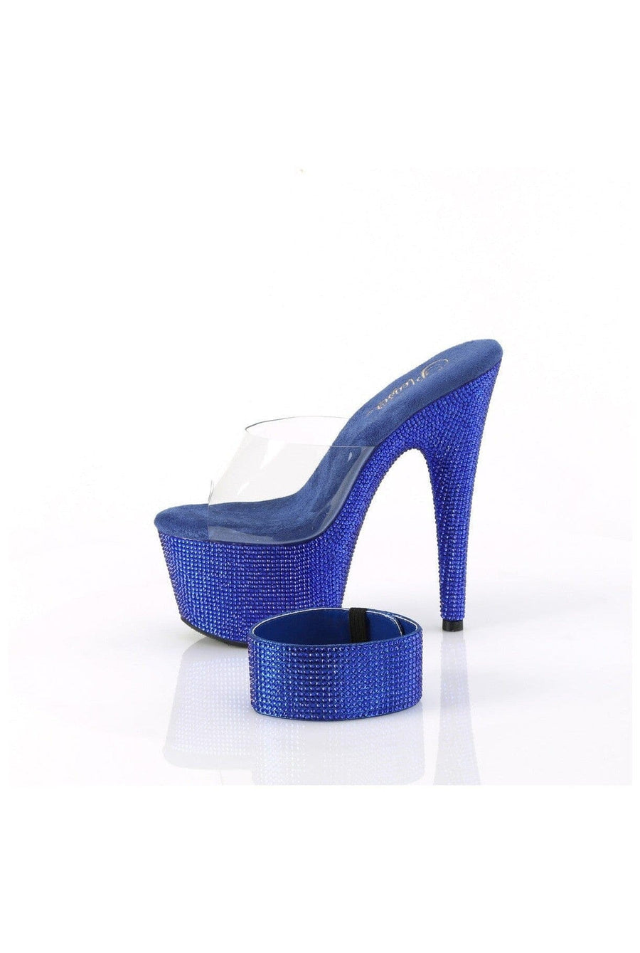 Pleaser BEJEWELED-712RS Clear Vinyl Slide in Clear Vinyl