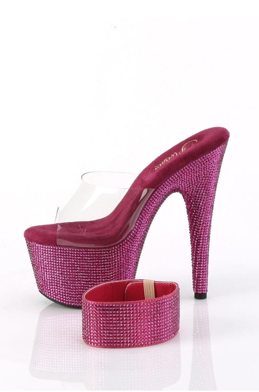 Pleaser BEJEWELED-712RS Clear Vinyl Slide in Clear Vinyl