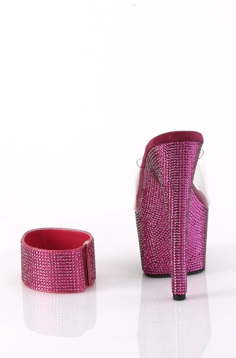 Pleaser BEJEWELED-712RS Clear Vinyl Slide in Clear Vinyl