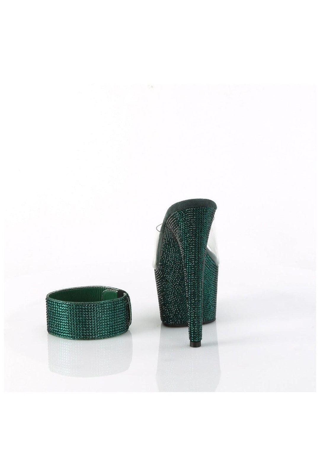 Pleaser BEJEWELED-712RS Clear Vinyl Slide in Clear Vinyl