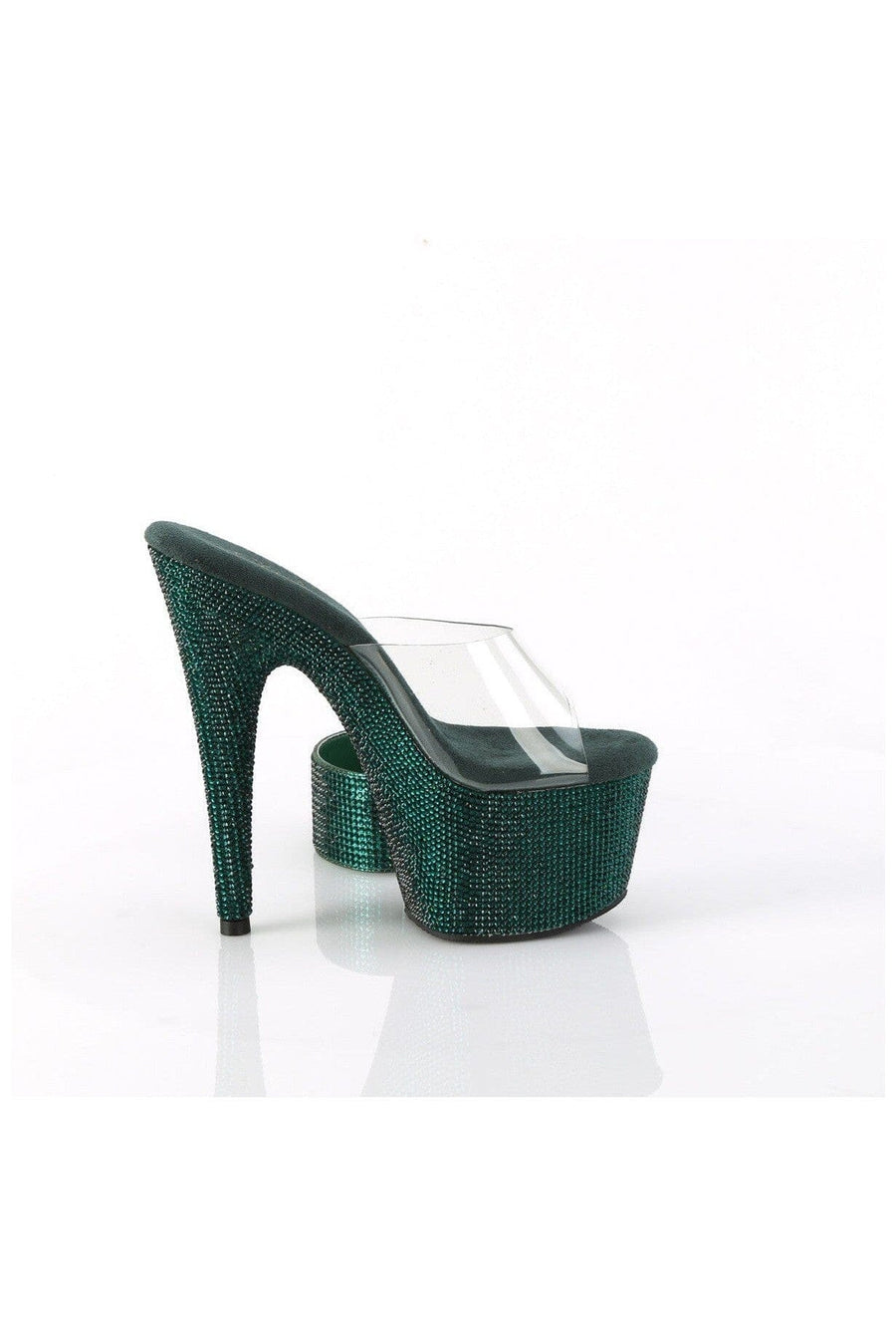 Pleaser BEJEWELED-712RS Clear Vinyl Slide in Clear Vinyl