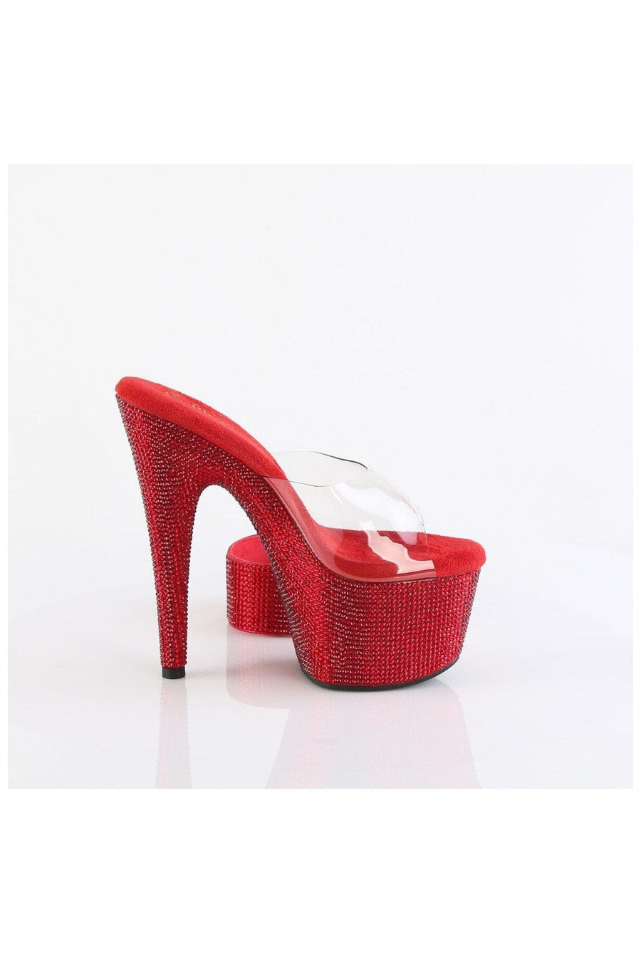 Pleaser BEJEWELED-712RS Clear Vinyl Slide in Clear Vinyl