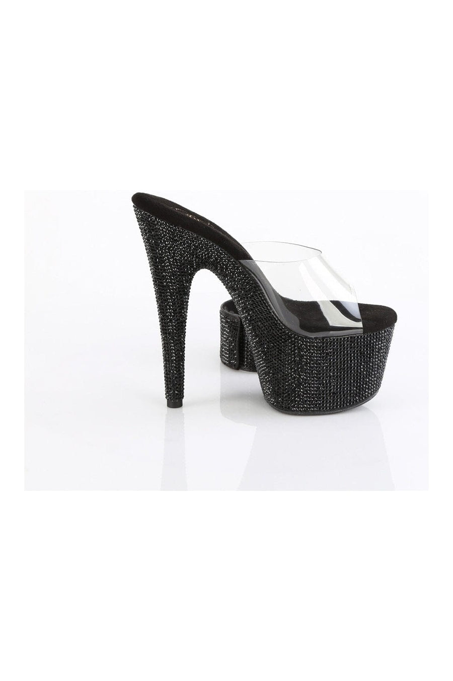 Pleaser BEJEWELED-712RS Clear Vinyl Slide in Clear Vinyl