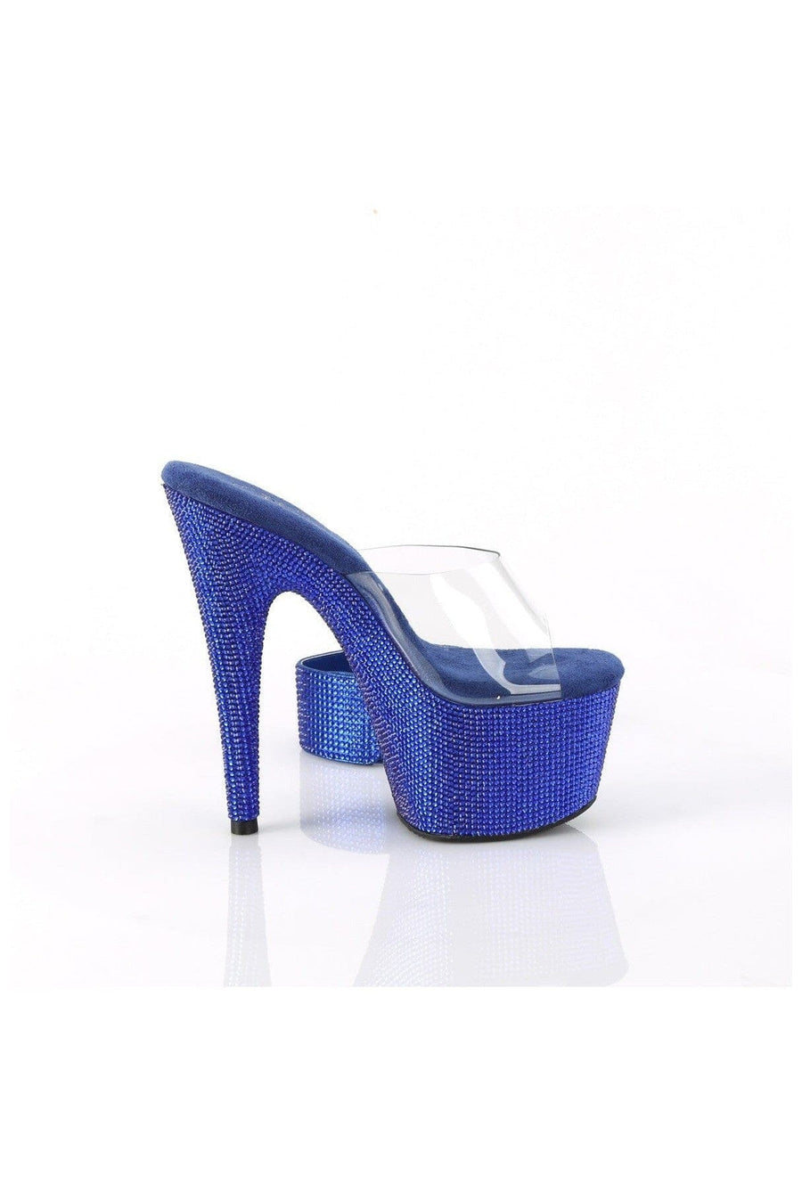 Pleaser BEJEWELED-712RS Clear Vinyl Slide in Clear Vinyl