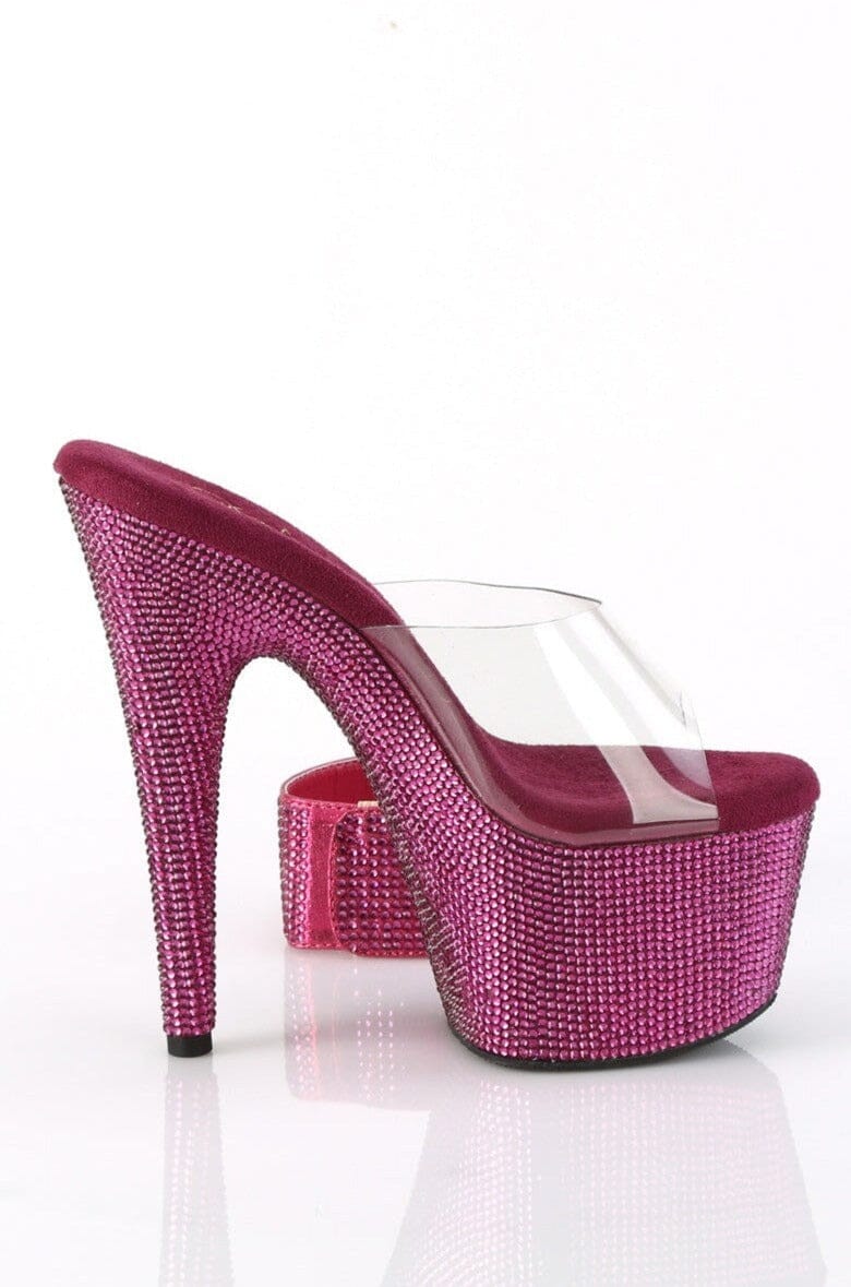 Pleaser BEJEWELED-712RS Clear Vinyl Slide in Clear Vinyl