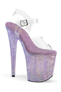 Pleaser BEJEWELED-808RRS Clear Vinyl Sandal in Clear Vinyl from SexyShoes.com
