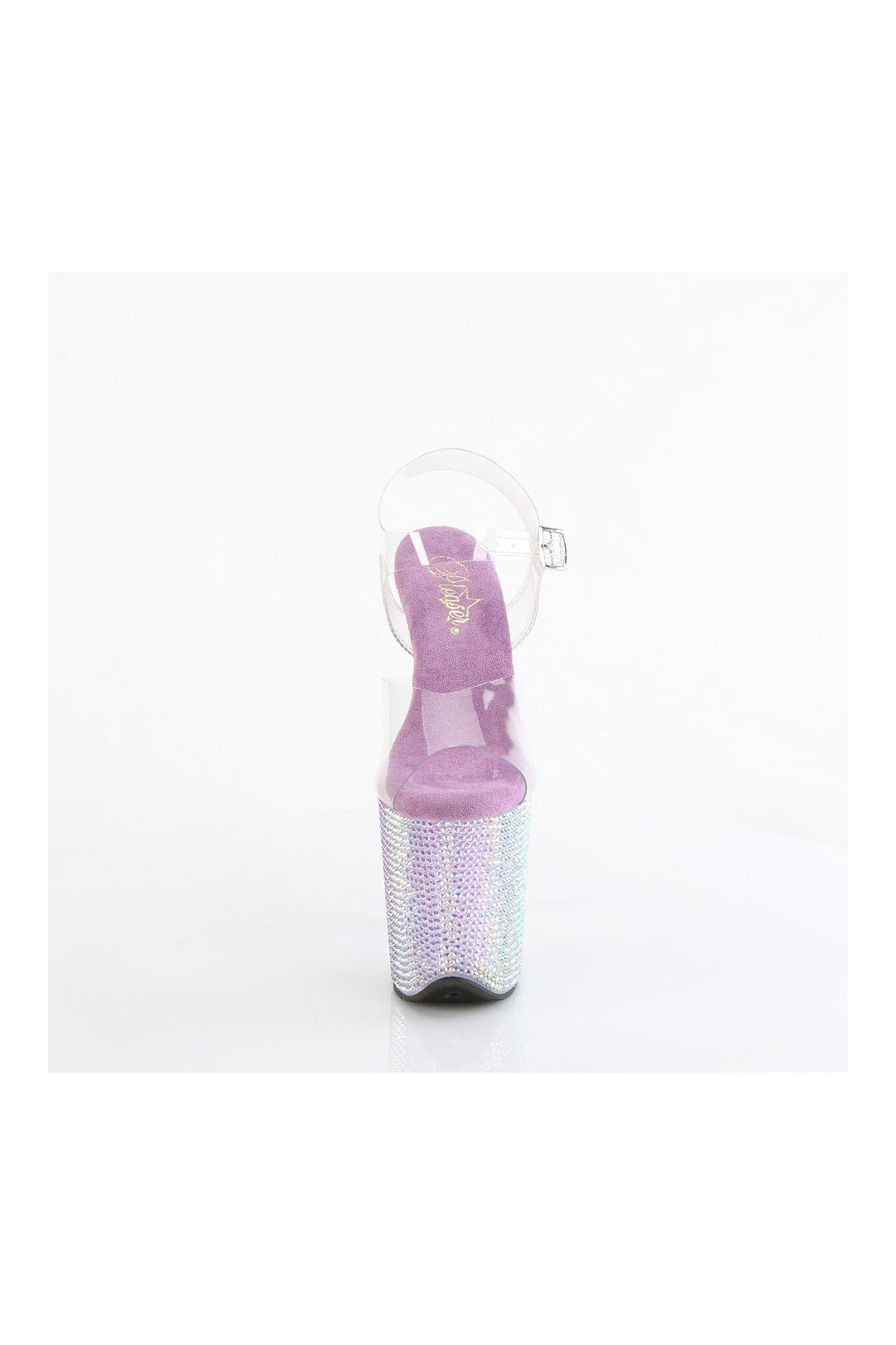 Pleaser BEJEWELED-808RRS Clear Vinyl Sandal in Clear Vinyl