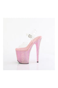 Pleaser BEJEWELED-808RRS Clear Vinyl Sandal in Clear Vinyl